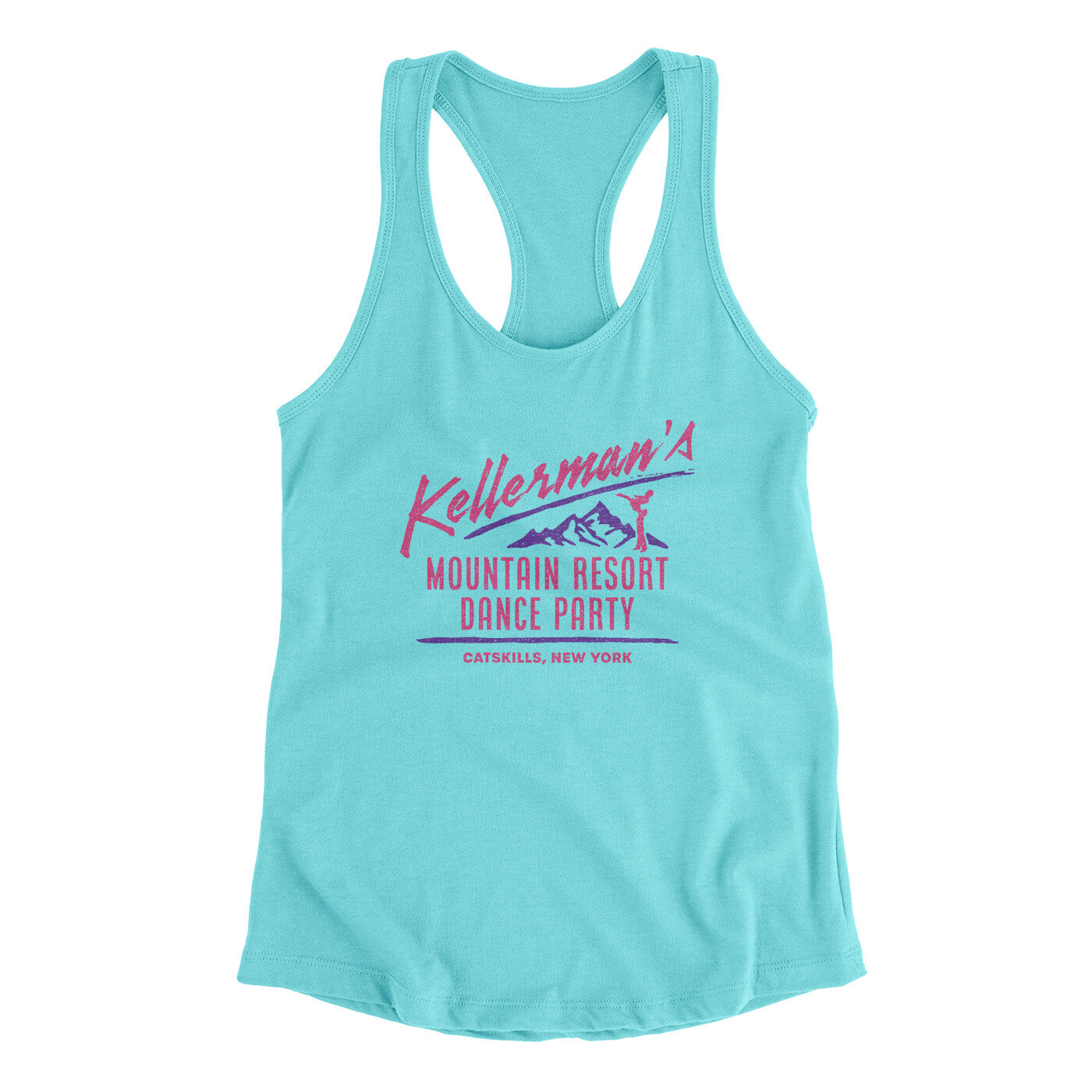 Kellermans Dance Party Women's Racerback Tank Tahiti Blue | Funny Shirt from Famous In Real Life