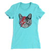 Bowie Cat Women's T-Shirt Tahiti Blue | Funny Shirt from Famous In Real Life