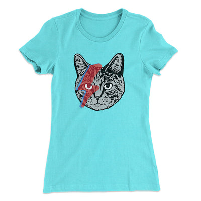 Bowie Cat Women's T-Shirt Tahiti Blue | Funny Shirt from Famous In Real Life