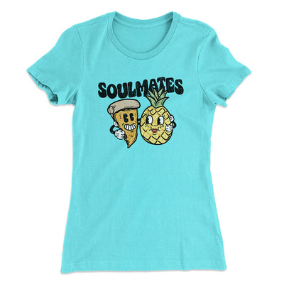 Soulmates Pineapple & Pizza Women's T-Shirt Tahiti Blue | Funny Shirt from Famous In Real Life