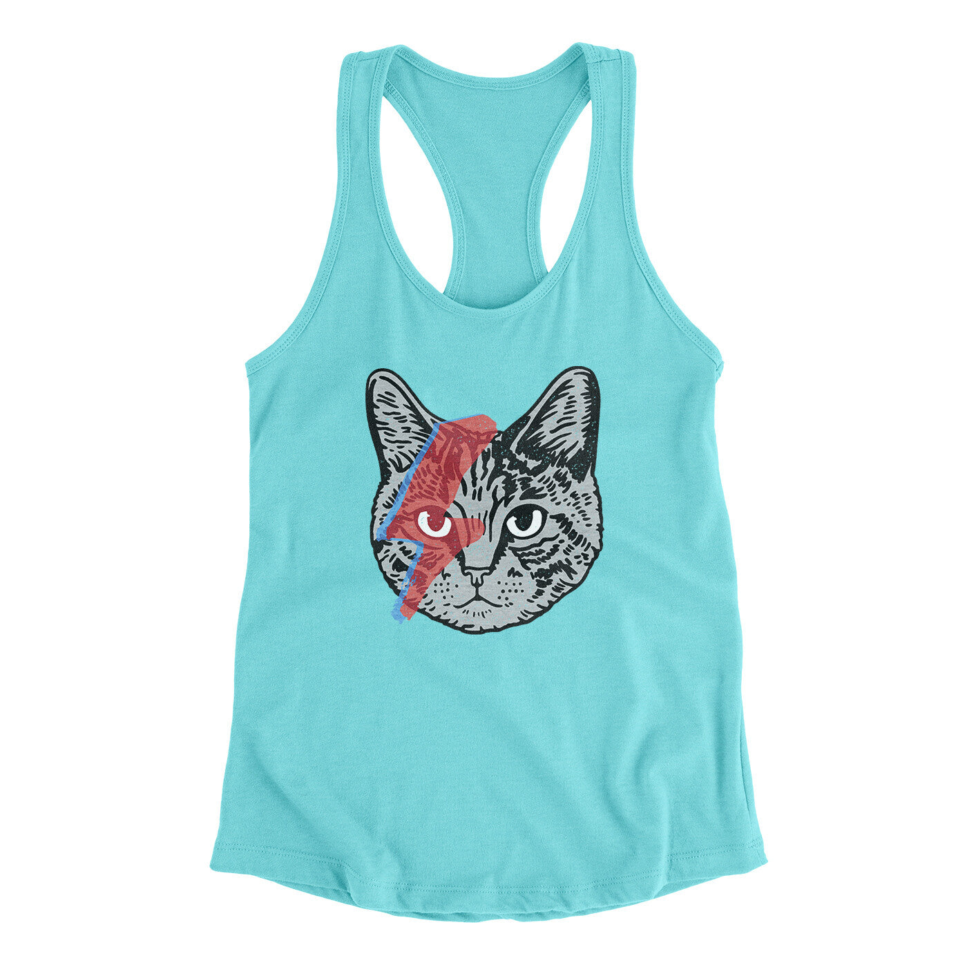 Bowie Cat Women's Racerback Tank | Funny Shirt from Famous In Real Life