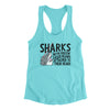Sharks With Frickin’ Laser Beams Women's Racerback Tank Tahiti Blue | Funny Shirt from Famous In Real Life