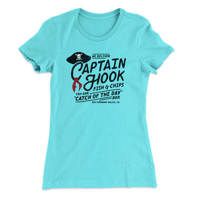 Captain Hook Fish And Chips Women's T-Shirt Tahiti Blue | Funny Shirt from Famous In Real Life