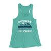 Outside Is Free Women's Flowey Racerback Tank Top Teal | Funny Shirt from Famous In Real Life