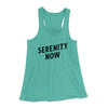 Serenity Now Women's Flowey Racerback Tank Top Teal | Funny Shirt from Famous In Real Life
