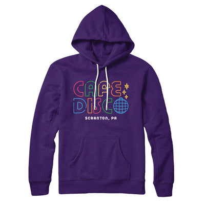 Cafe Disco Hoodie Team Purple | Funny Shirt from Famous In Real Life