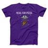 Here For The Pizza Men/Unisex T-Shirt Team Purple | Funny Shirt from Famous In Real Life