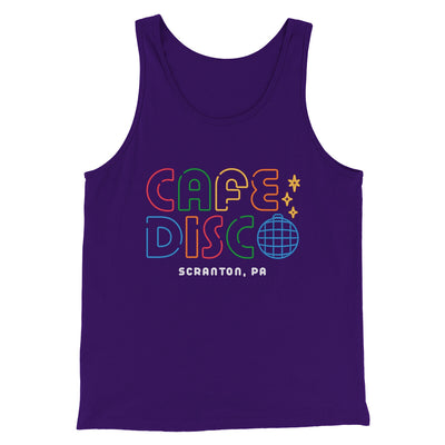 Cafe Disco Men/Unisex Tank Top Team Purple | Funny Shirt from Famous In Real Life