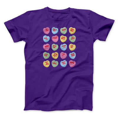 Candy Heart Anti-Valentines Men/Unisex T-Shirt Team Purple | Funny Shirt from Famous In Real Life