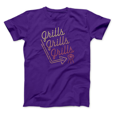 Grills Grills Grills Men/Unisex T-Shirt Team Purple | Funny Shirt from Famous In Real Life