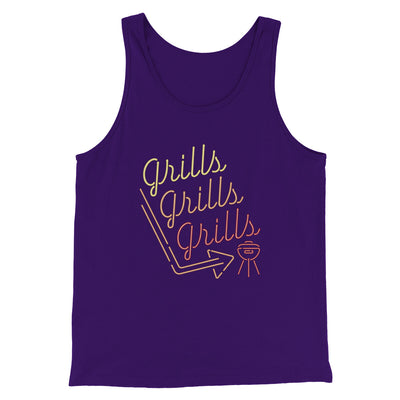 Grills Grills Grills Men/Unisex Tank Top Team Purple | Funny Shirt from Famous In Real Life