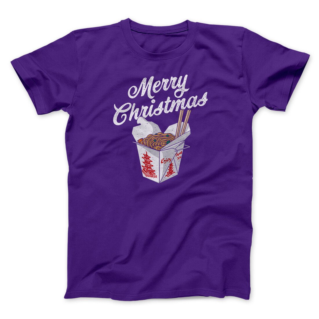 Merry Christmas Takeout Funny Hanukkah Men/Unisex T-Shirt | Funny Shirt from Famous In Real Life