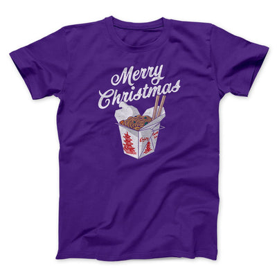 Merry Christmas Takeout Men/Unisex T-Shirt Team Purple | Funny Shirt from Famous In Real Life