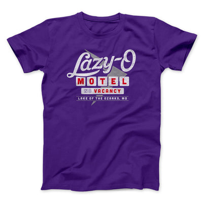 Lazy-O Motel Men/Unisex T-Shirt Team Purple | Funny Shirt from Famous In Real Life
