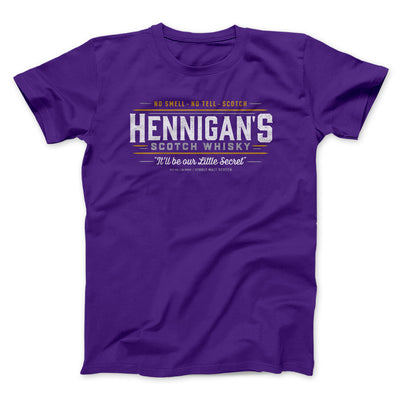Hennigan's Scotch Whisky Men/Unisex T-Shirt Team Purple | Funny Shirt from Famous In Real Life