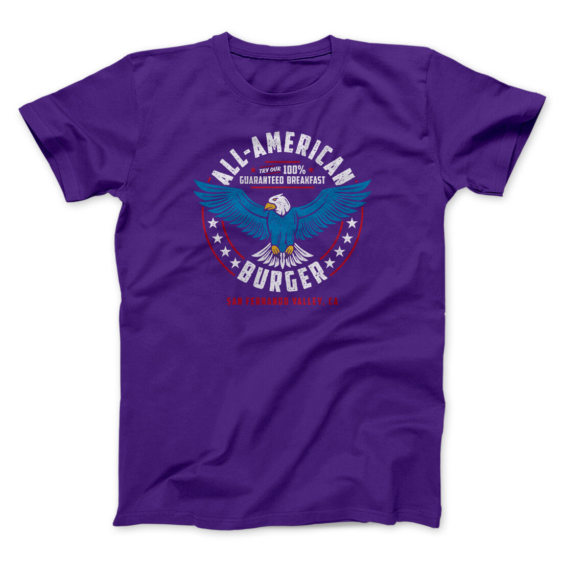All American Burger Funny Movie Men/Unisex T-Shirt Team Purple | Funny Shirt from Famous In Real Life