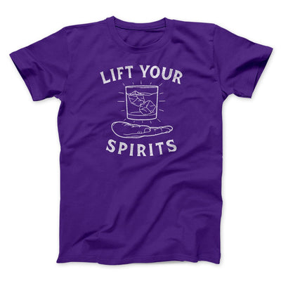 Lift Your Spirits Men/Unisex T-Shirt Team Purple | Funny Shirt from Famous In Real Life