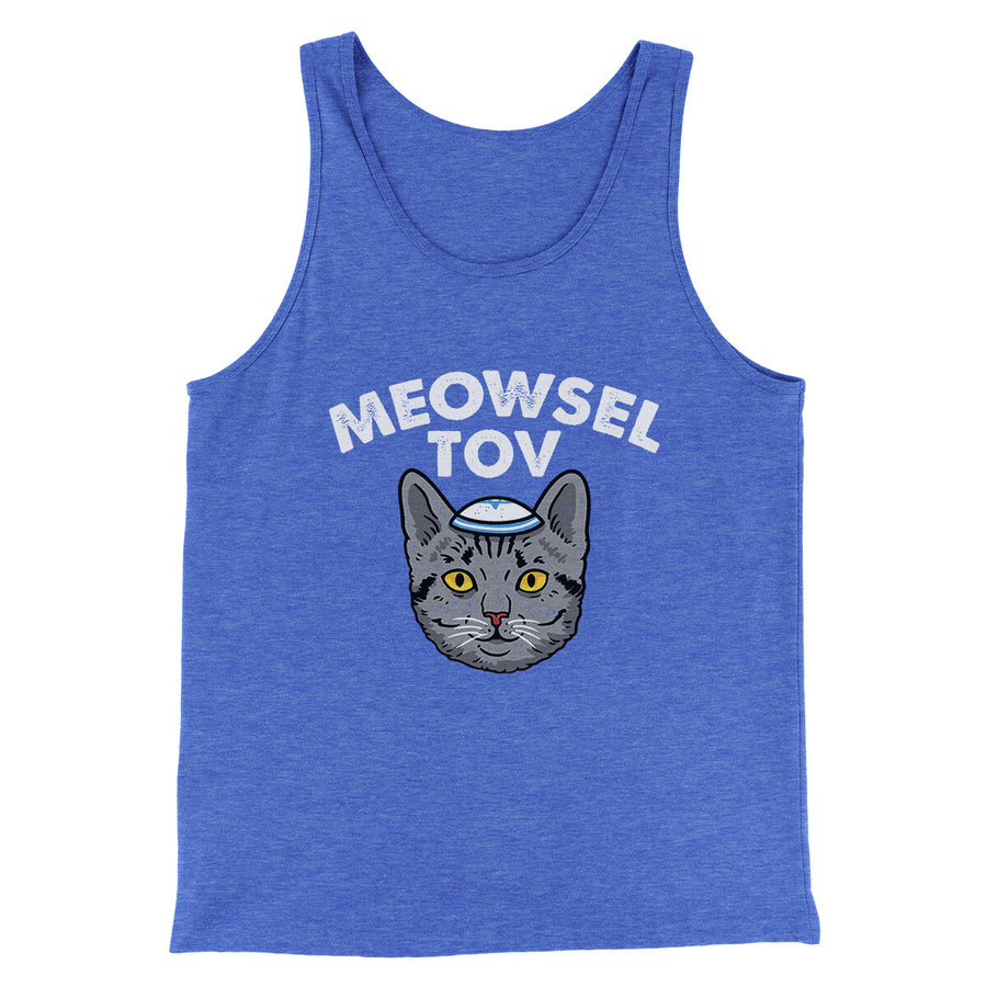 Meowsel Tov Funny Hanukkah Men/Unisex Tank Top | Funny Shirt from Famous In Real Life