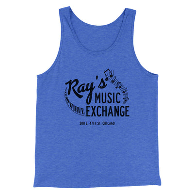 Rays Music Exchange Men/Unisex Tank Top True Royal TriBlend | Funny Shirt from Famous In Real Life