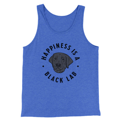 Happiness Is A Black Lab Men/Unisex Tank Top True Royal TriBlend | Funny Shirt from Famous In Real Life