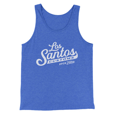 Los Santos Customs Men/Unisex Tank Top True Royal TriBlend | Funny Shirt from Famous In Real Life