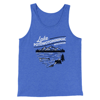 Lake Potowotominimac Funny Movie Men/Unisex Tank Top True Royal TriBlend | Funny Shirt from Famous In Real Life