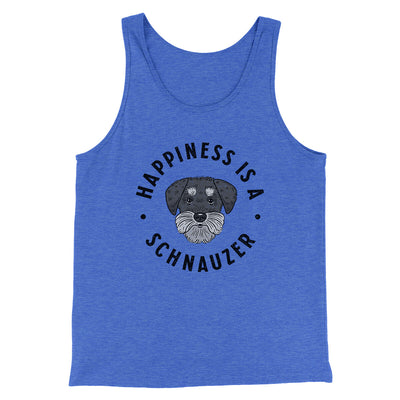 Happiness Is A Schnauzer Men/Unisex Tank Top True Royal TriBlend | Funny Shirt from Famous In Real Life
