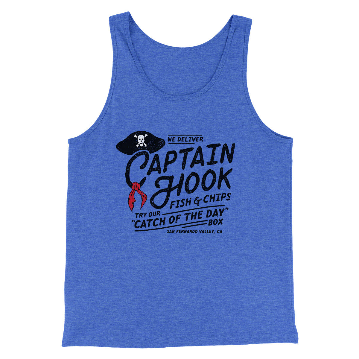 Captain Hook Fish And Chips Funny Movie Men/Unisex Tank Top True Royal TriBlend | Funny Shirt from Famous In Real Life