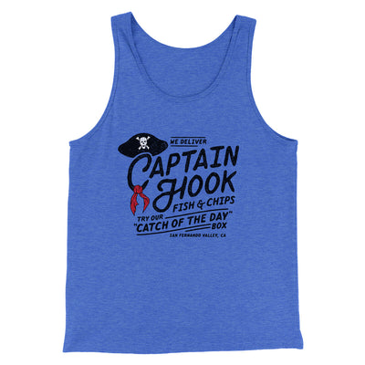 Captain Hook Fish And Chips Men/Unisex Tank Top True Royal TriBlend | Funny Shirt from Famous In Real Life