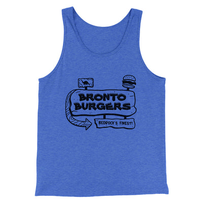 Bronto Burgers Men/Unisex Tank Top True Royal TriBlend | Funny Shirt from Famous In Real Life
