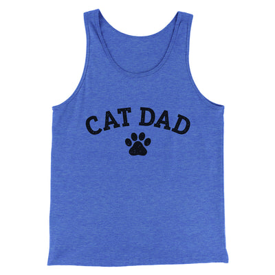 Cat Dad Men/Unisex Tank Top True Royal TriBlend | Funny Shirt from Famous In Real Life