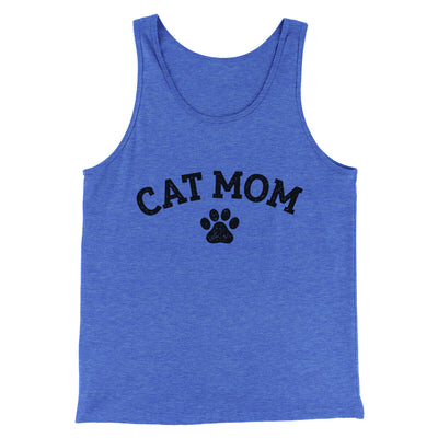 Cat Mom Men/Unisex Tank Top True Royal TriBlend | Funny Shirt from Famous In Real Life