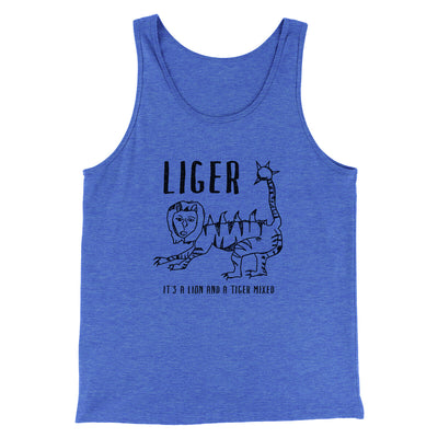 Liger Men/Unisex Tank Top True Royal TriBlend | Funny Shirt from Famous In Real Life