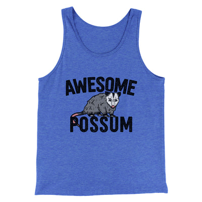 Awesome Possum Funny Men/Unisex Tank Top True Royal TriBlend | Funny Shirt from Famous In Real Life