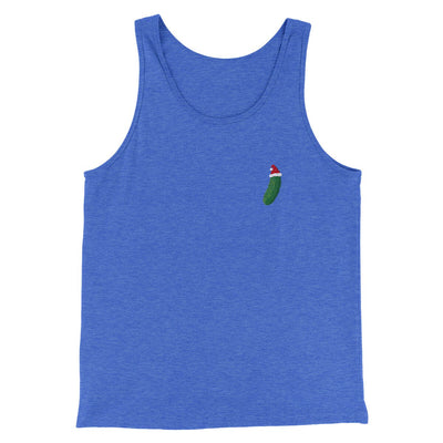 Christmas Pickle Men/Unisex Tank Top True Royal TriBlend | Funny Shirt from Famous In Real Life