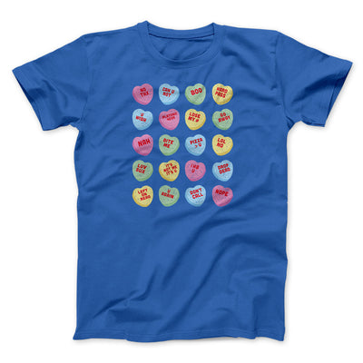 Candy Heart Anti-Valentines Men/Unisex T-Shirt True Royal | Funny Shirt from Famous In Real Life
