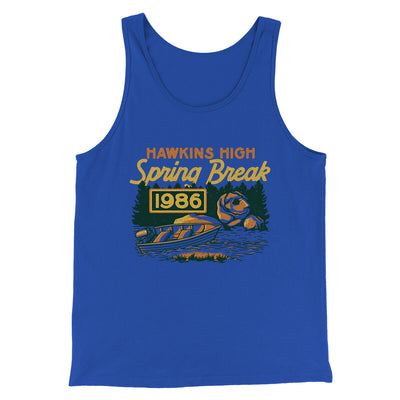 Hawkins Spring Break 1986 Men/Unisex Tank Top True Royal | Funny Shirt from Famous In Real Life