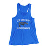 It's Kinda Hot In These Rhinos Women's Flowey Racerback Tank Top True Royal | Funny Shirt from Famous In Real Life