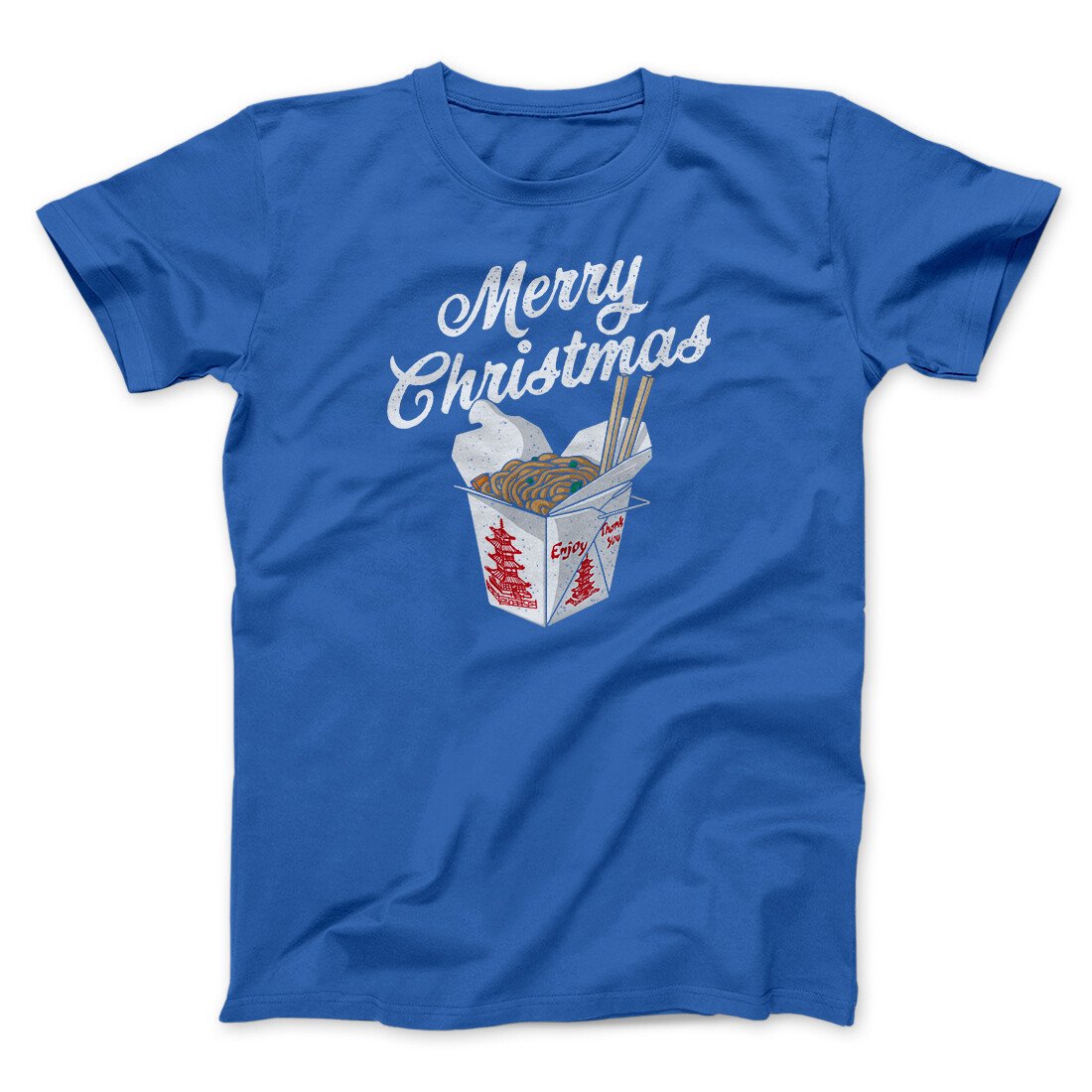 Merry Christmas Takeout Funny Hanukkah Men/Unisex T-Shirt | Funny Shirt from Famous In Real Life