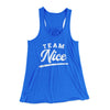 Team Nice Women's Flowey Racerback Tank Top True Royal | Funny Shirt from Famous In Real Life