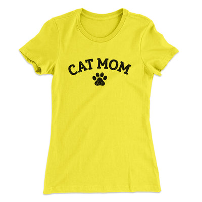 Cat Mom Women's T-Shirt Vibrant Yellow | Funny Shirt from Famous In Real Life