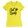 Cat Lady Women's T-Shirt Vibrant Yellow | Funny Shirt from Famous In Real Life