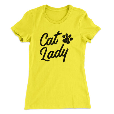 Cat Lady Women's T-Shirt Vibrant Yellow | Funny Shirt from Famous In Real Life