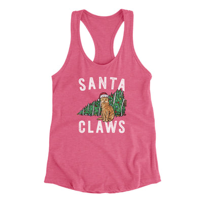 Santa Claws Women's Racerback Tank Vintage Pink | Funny Shirt from Famous In Real Life