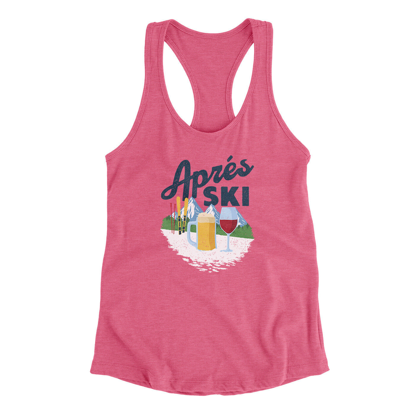 Aprés Ski Women's Racerback Tank Vintage Pink | Funny Shirt from Famous In Real Life
