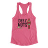 Deez Nuts Women's Racerback Tank Vintage Pink | Funny Shirt from Famous In Real Life