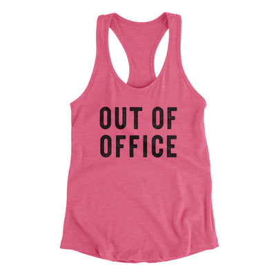 Out Of Office Women's Racerback Tank Vintage Pink | Funny Shirt from Famous In Real Life