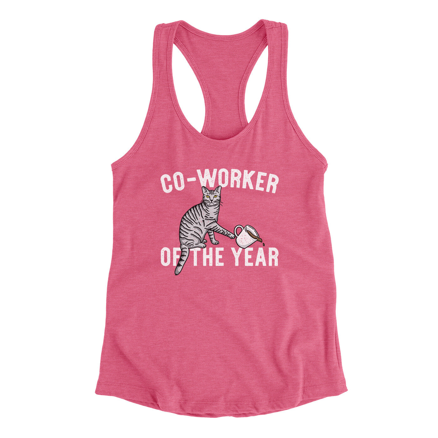 Co-Worker Of The Year Funny Women's Racerback Tank | Funny Shirt from Famous In Real Life