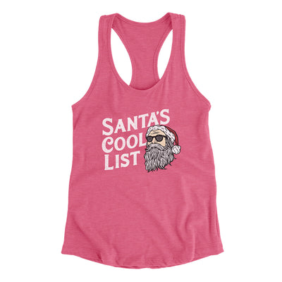 Santa’s Cool List Women's Racerback Tank Vintage Pink | Funny Shirt from Famous In Real Life