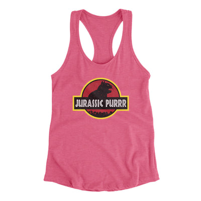 Jurassic Purr Women's Racerback Tank Vintage Pink | Funny Shirt from Famous In Real Life